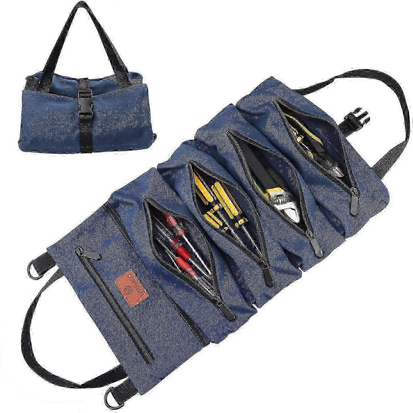 Roll Up Tool Bag Multi Purpose Canvas Tool Organizer Bag