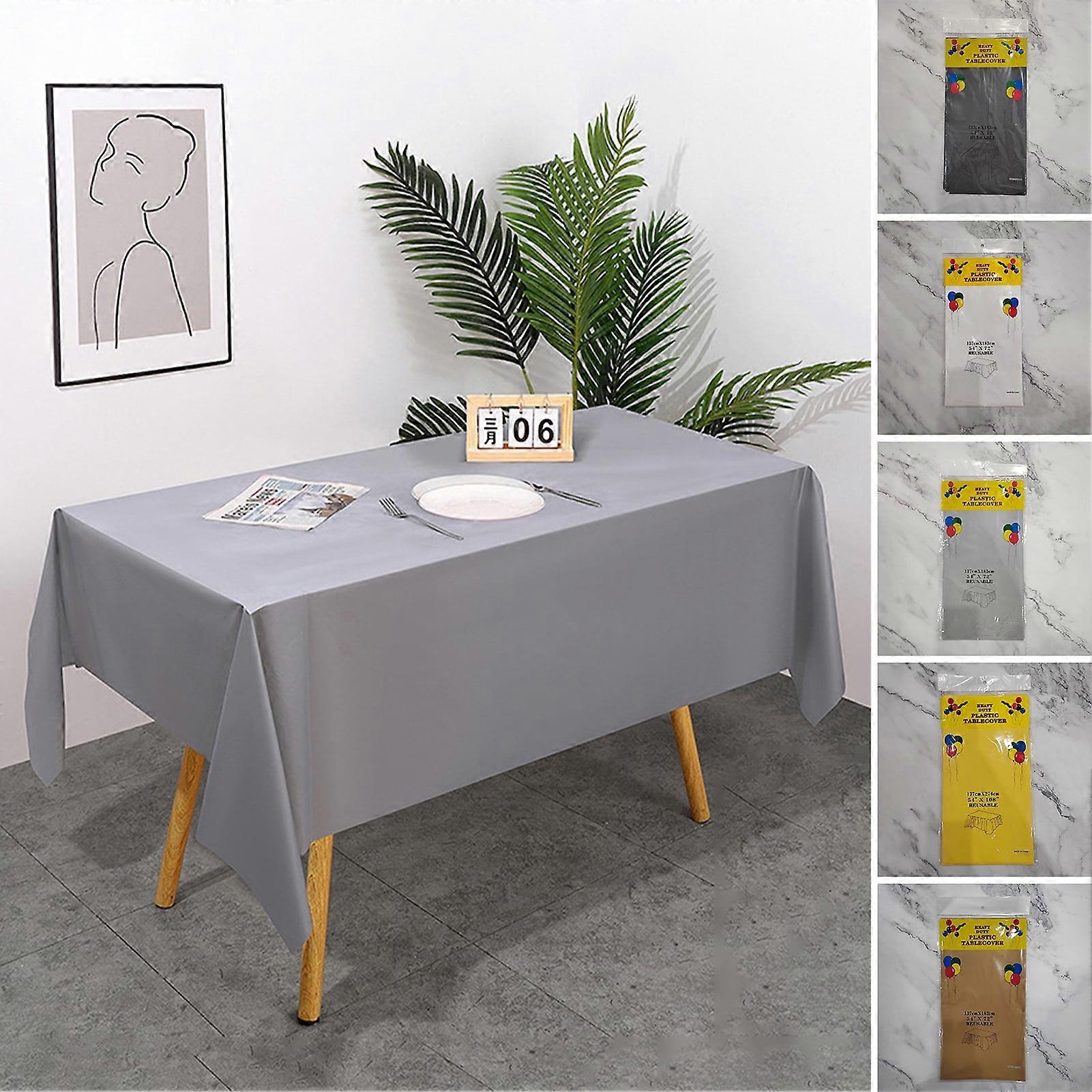 SUSUchens Disposable Tablecloth PE Material Thick Rectangular Table Cloth Easy to Use Solid Color Table Cover Birthday Party Decoration Black Size A