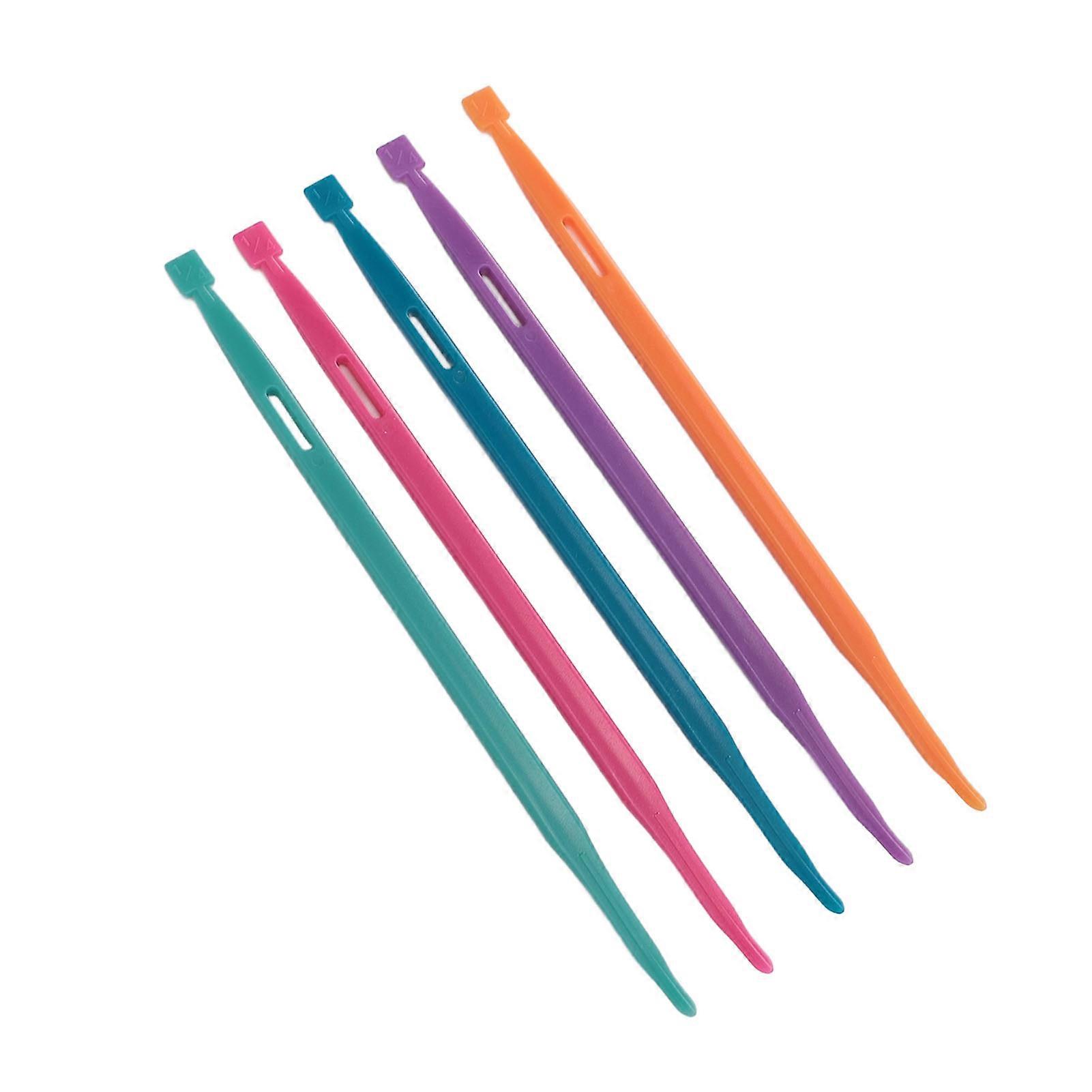 5 Pcs Belt Threading Tool Plastic Elastic Band Threader with Purple Felt Storage Bag 