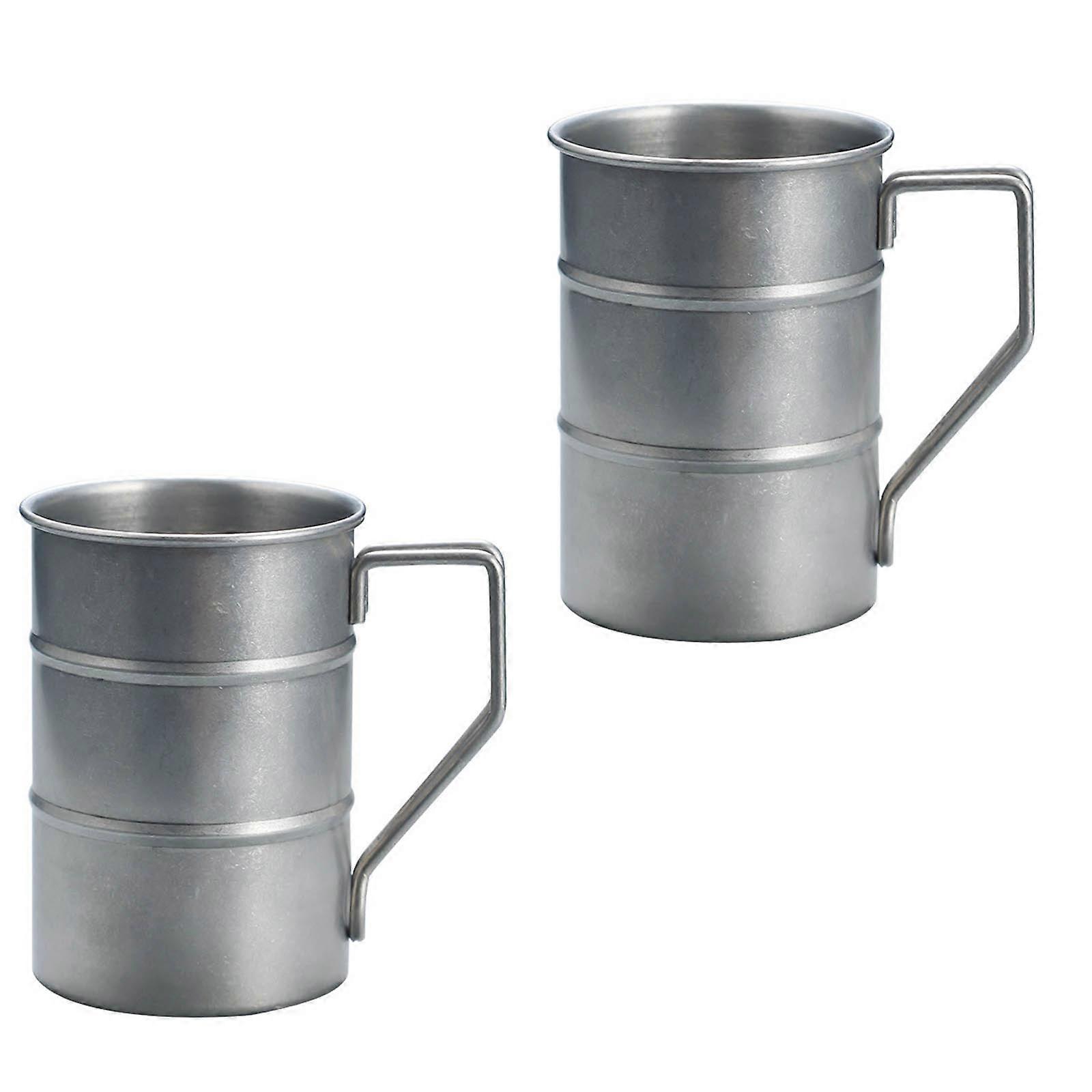 Insulated Untarnished Camping Cup Set 500ml Rustproof Drinkware for Hiking and Picnics  Silver