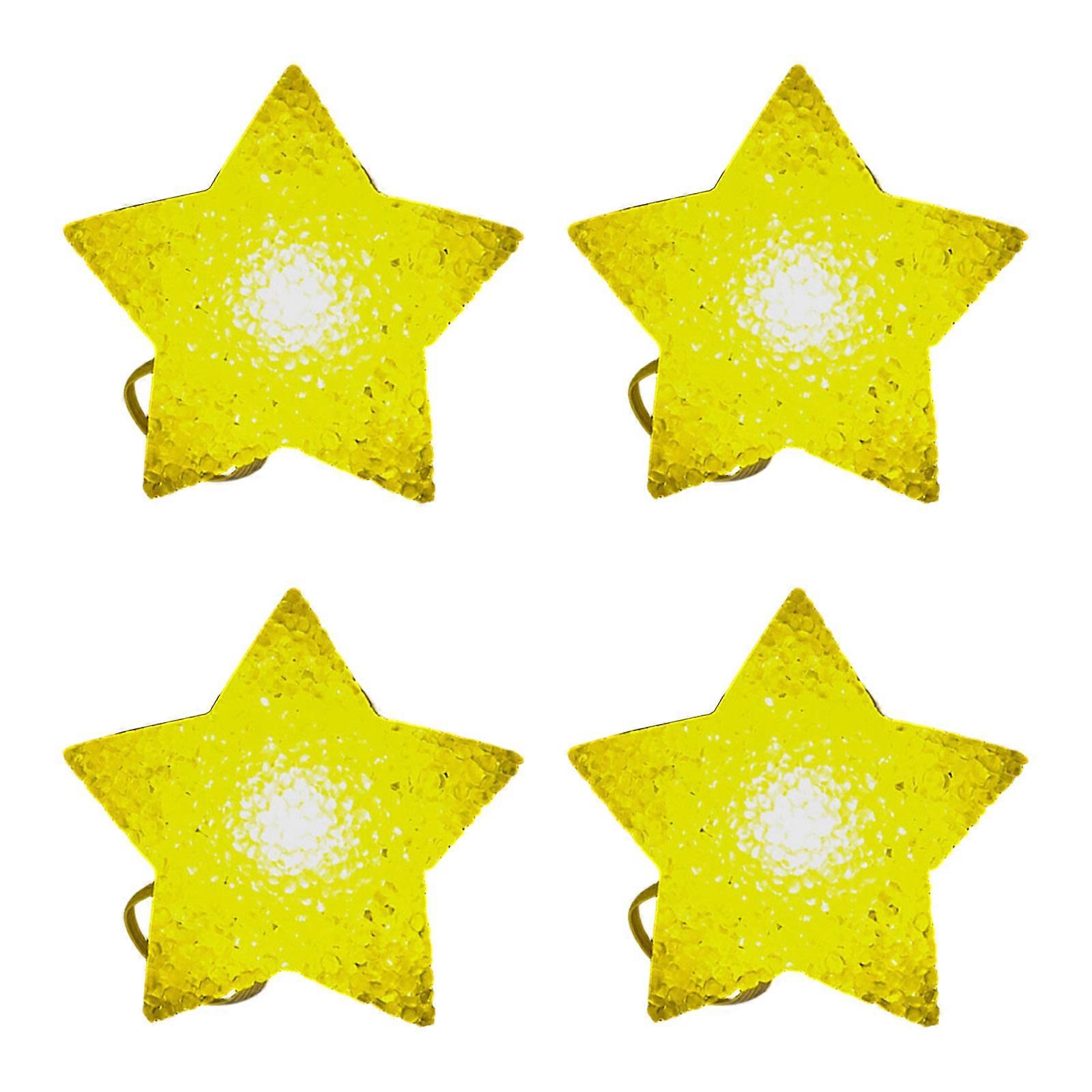 4Pieces Glowing Star Stage Property With Bright LED Lights For Dance Shows Parties And Festival Event  yellow yellow light