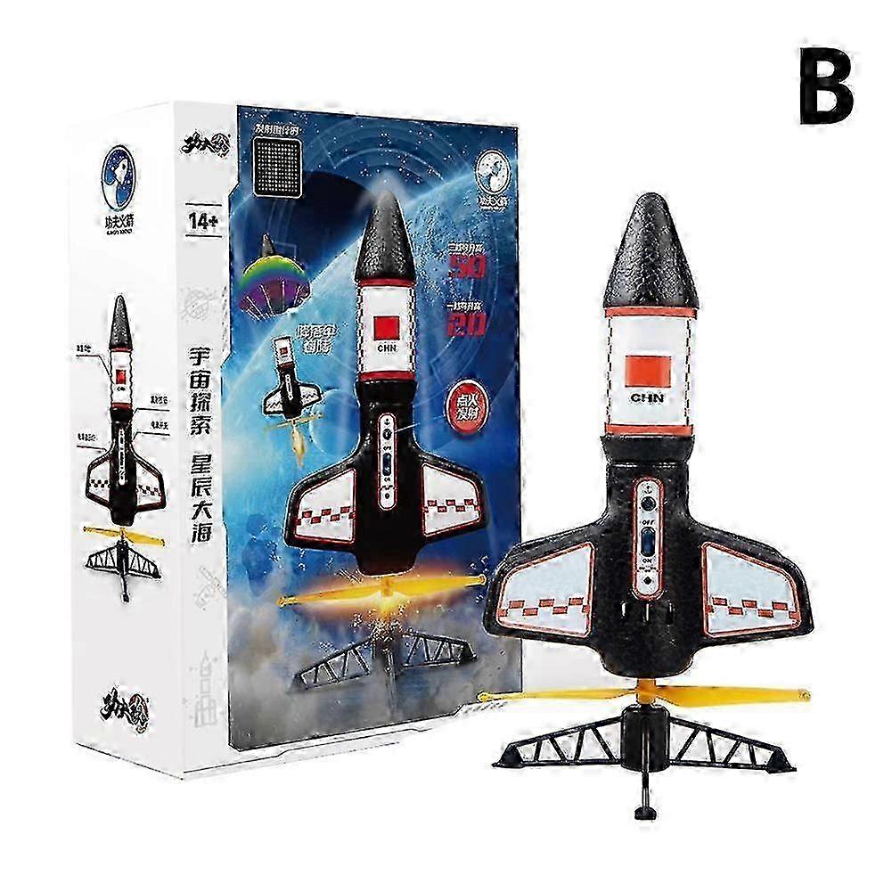 High-Frequency Parachute Rocket with Automatic Sky Landing & Lights - Same Model as Douyin Aviation, Rapid Ascension to 100 Meters