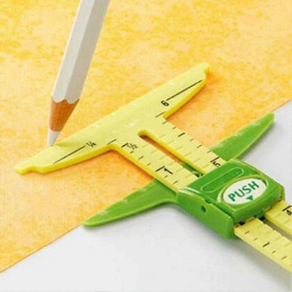 5in1 Sliding Gauge Plastic Ruler Sewing And Patchwork Buttonhole Spacer And Seam Allowance Hem Gauge Circle Compass