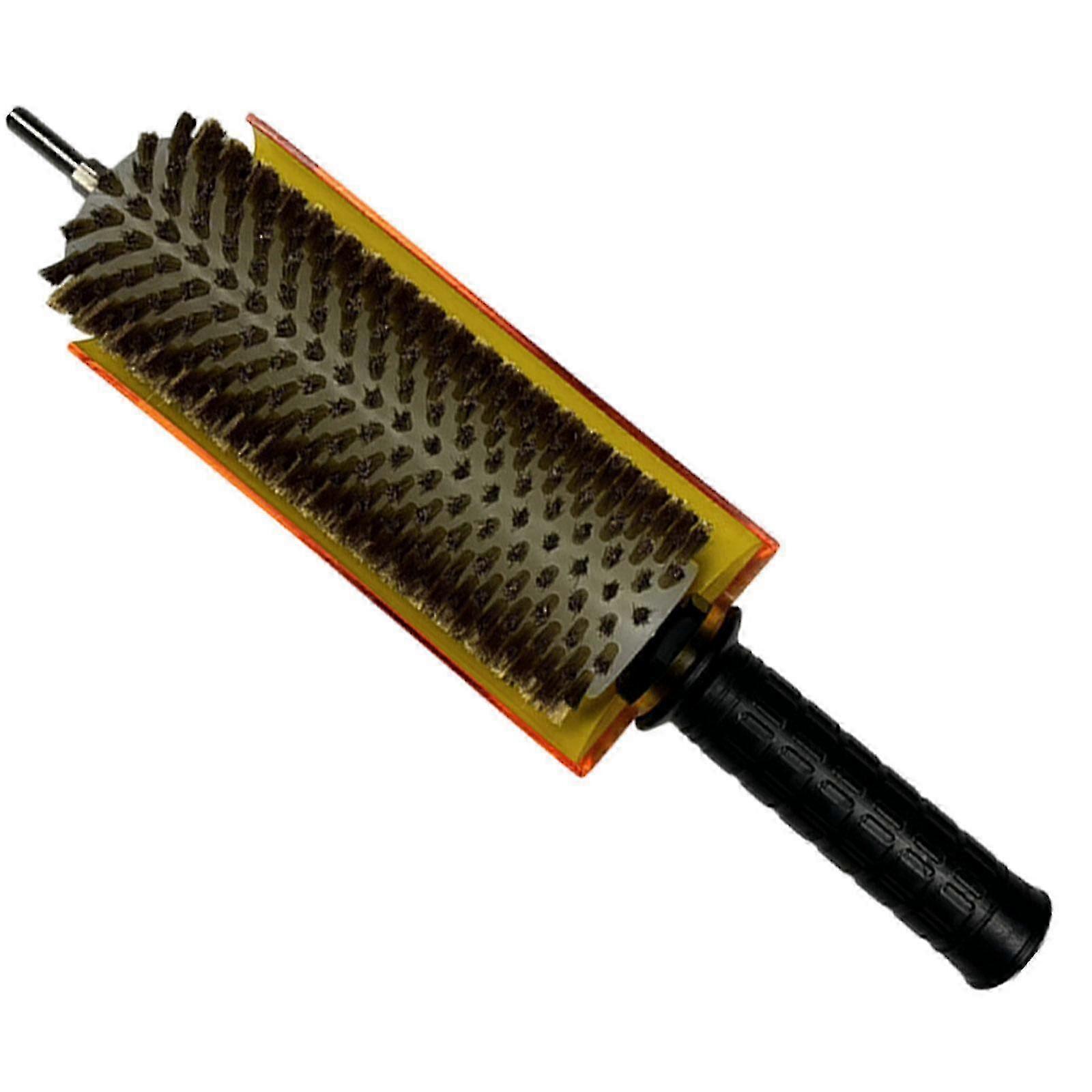 Ski Brush with Axle Handle and Cover Kit Ski Wax Brush Rotating Brush Practical Portable Lightweight Snowboard Waxing Brush