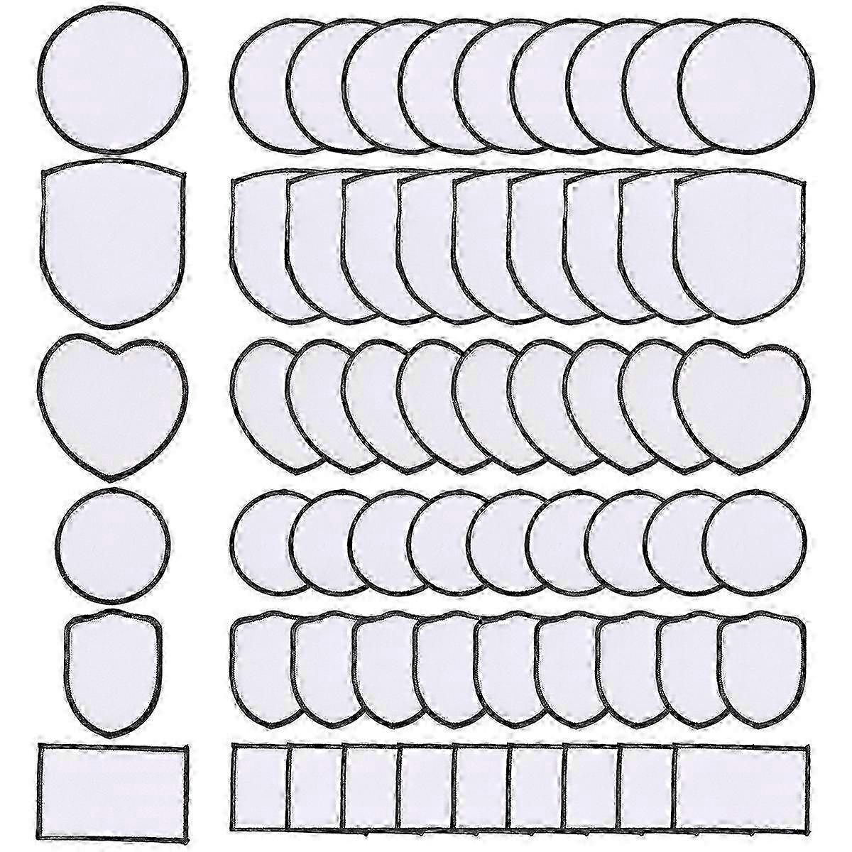 60Pcs Sublimation Blanks Patches Fabric Iron-on Patch Blanks Repair Blank Patches for DIY Hats Shirt