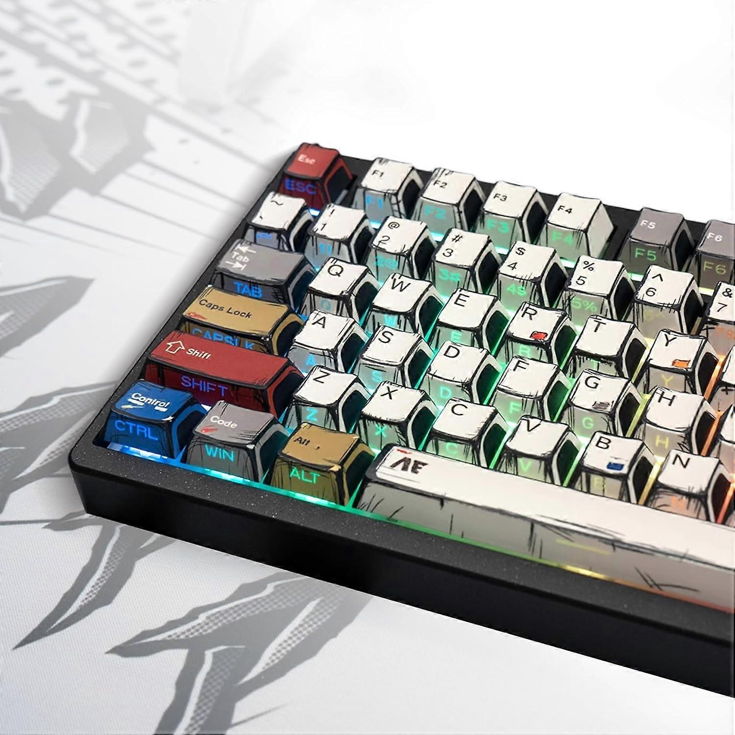 137 Versatile PBT Keycaps, No Tear, Never Fades and Vibrant Keycaps for Mechanical Keyboard (Typing, Gaming or Anime Passion) RGB Backlit, Ergonomic (