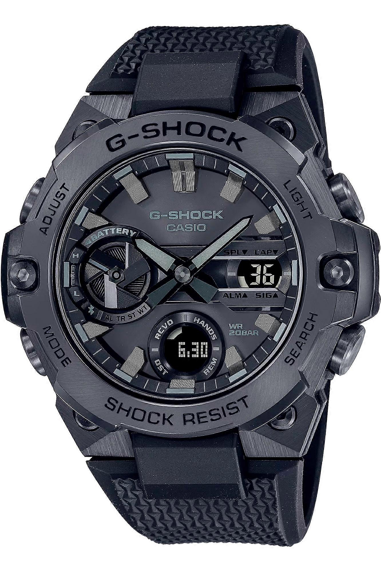 CASIO G-Shock GST-B400BB-1AER - Montre homme en acier inoxydable solaire analogique-numérique Noir