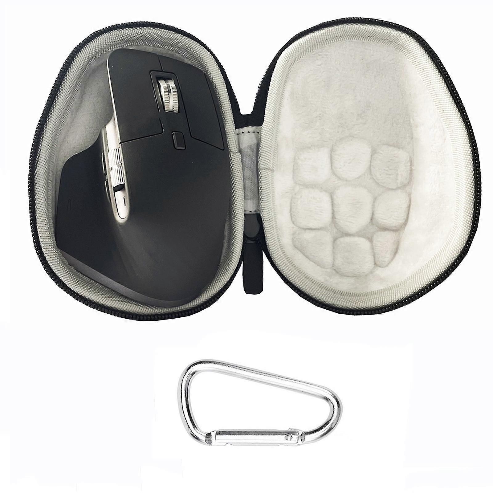 Hard Carrying Case for compatible with Logitech MX Master 2S/3S, Shockproof PU Leather Travel Case with Carabiner Clip