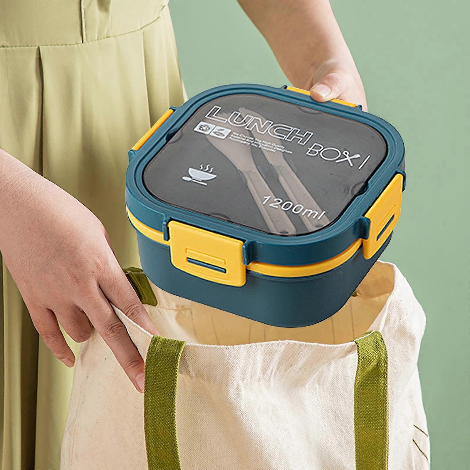 5 Compartment Bento Lunch Box 1200ml with Reusable Spoon, Compatible with Office & Toddler Use, New Years Eve Decorations Clearance