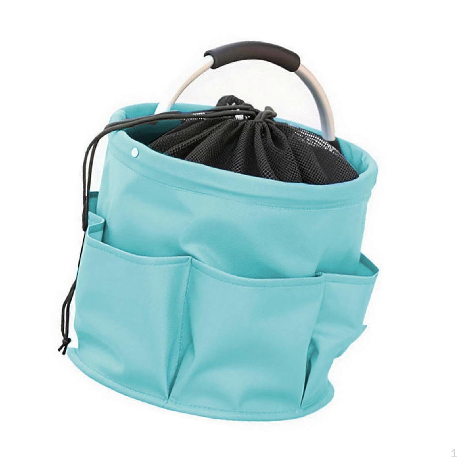 Foldable Basket with Handle Drawstring Picnic Bathroom Organizer for Beach