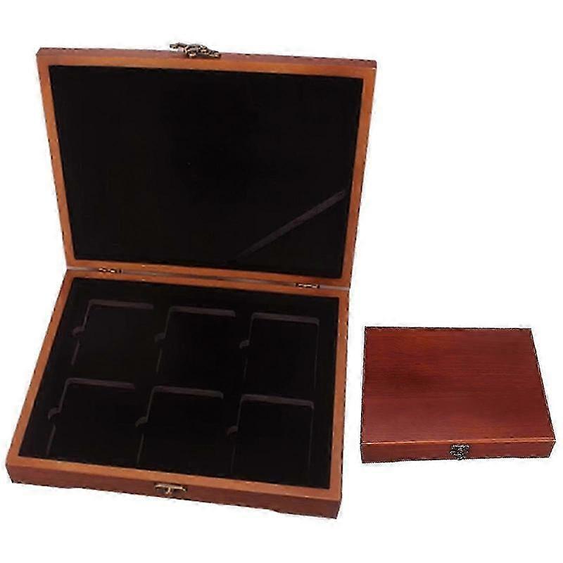 Coin Slab Storage Box Solid Wooden Display Case fit 6 Certified PCGS NGC Holders js