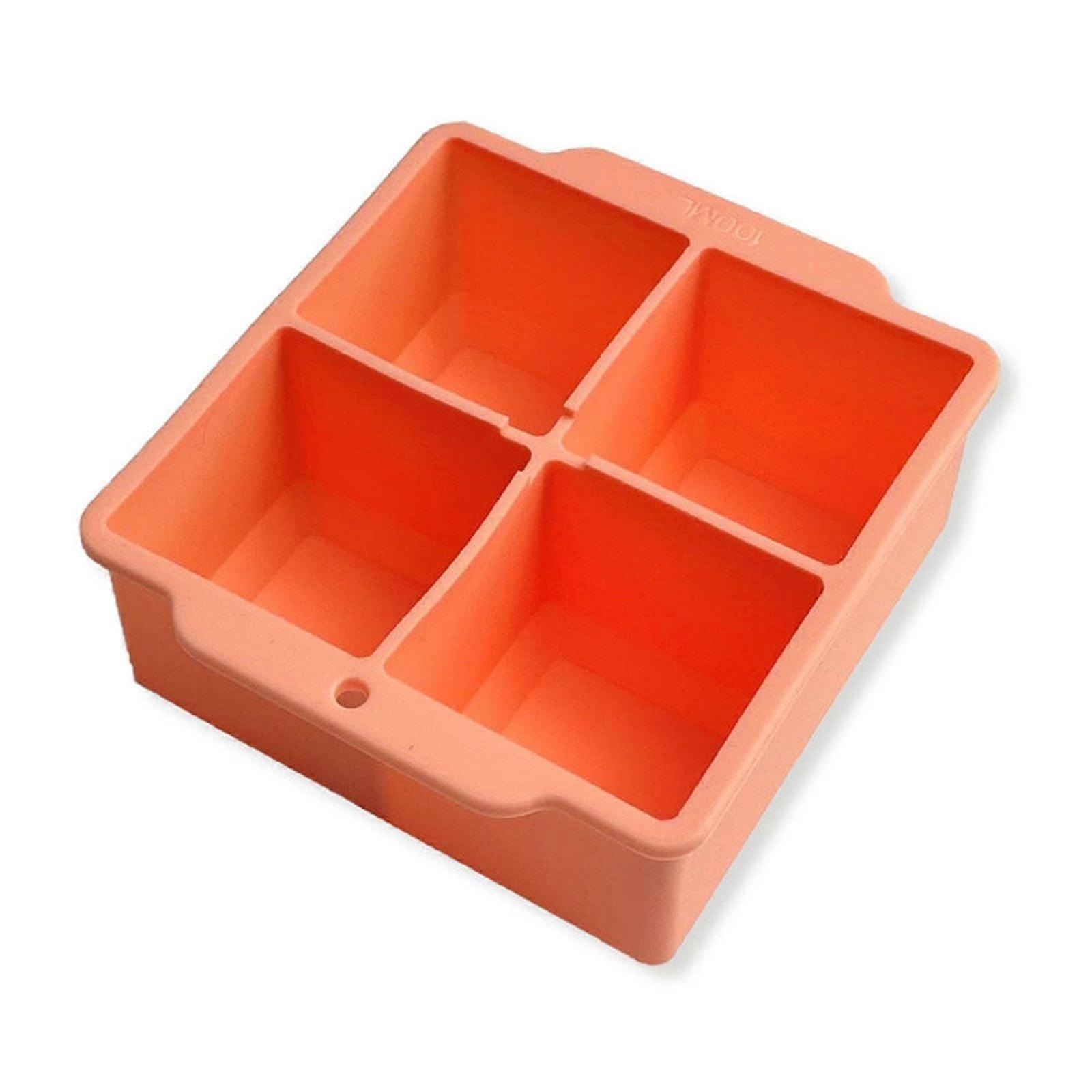 Fankiway Ice Lattice Ice Cube Molds, 4-cell Ice Tray with Lid Summer New Product Ice Mould Ice Box Ice Tray