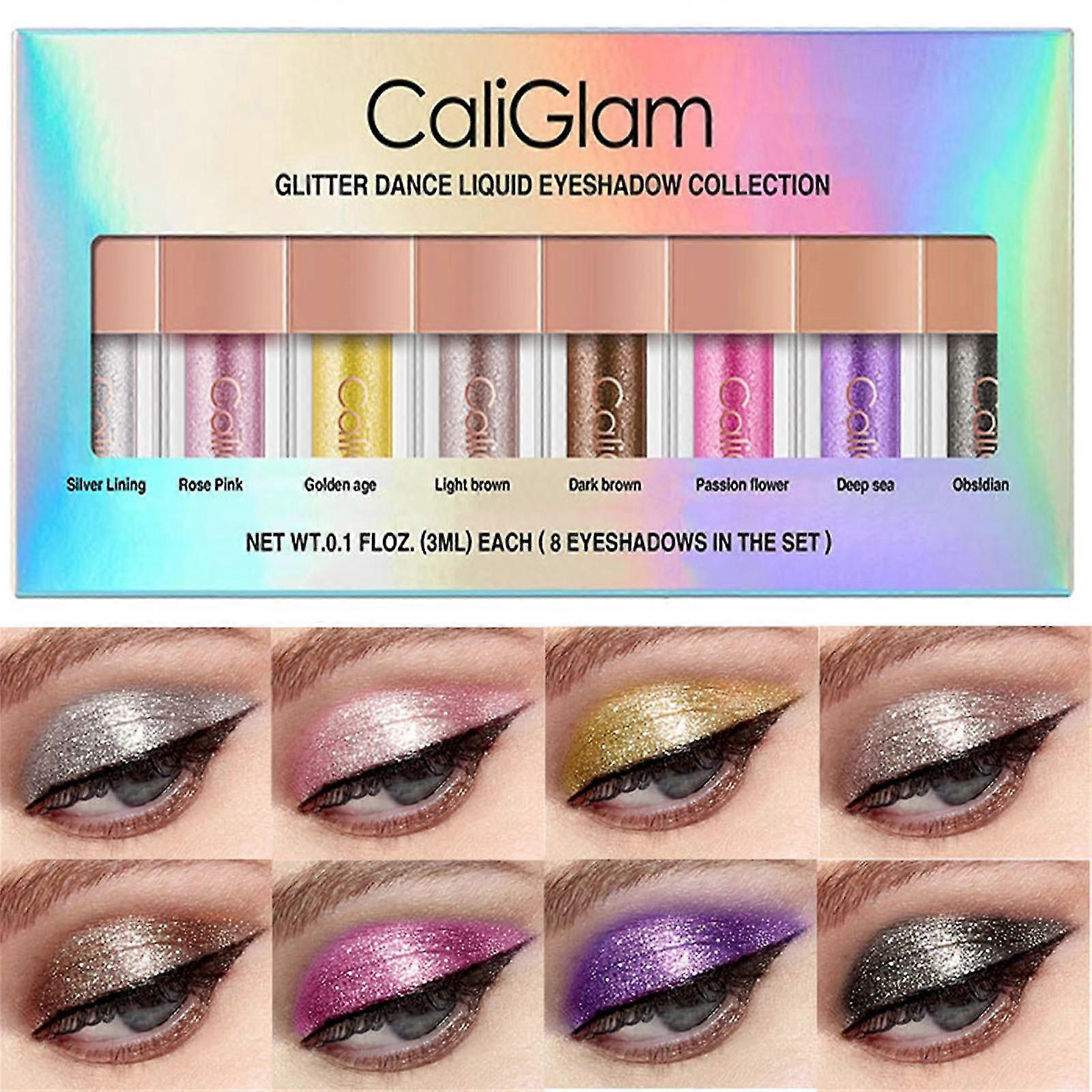 Make-up Pearly Glitter Liquid Eyeshadow Set Van 8 Liquid Eyeshadows