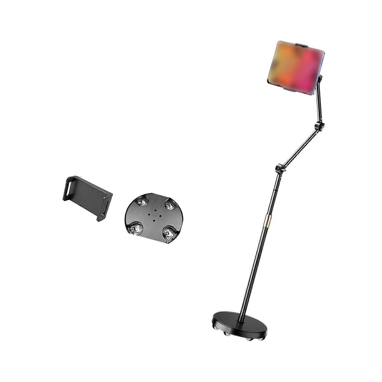 Phone Tablet Floor Stand Overhead Smartphone Mount For Creators 180°Pivot Adjustments Durability Square/Round Wheel Base Multicolor