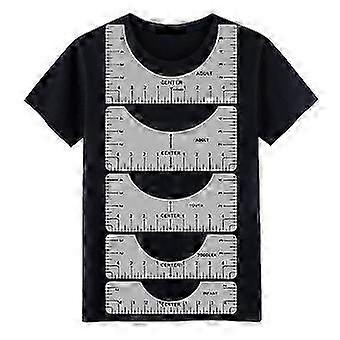 5 Pcs T-Shirt Ruler Guide Alignment Tool, Transparent PVC Sewing Calibration Tool for Round Neck