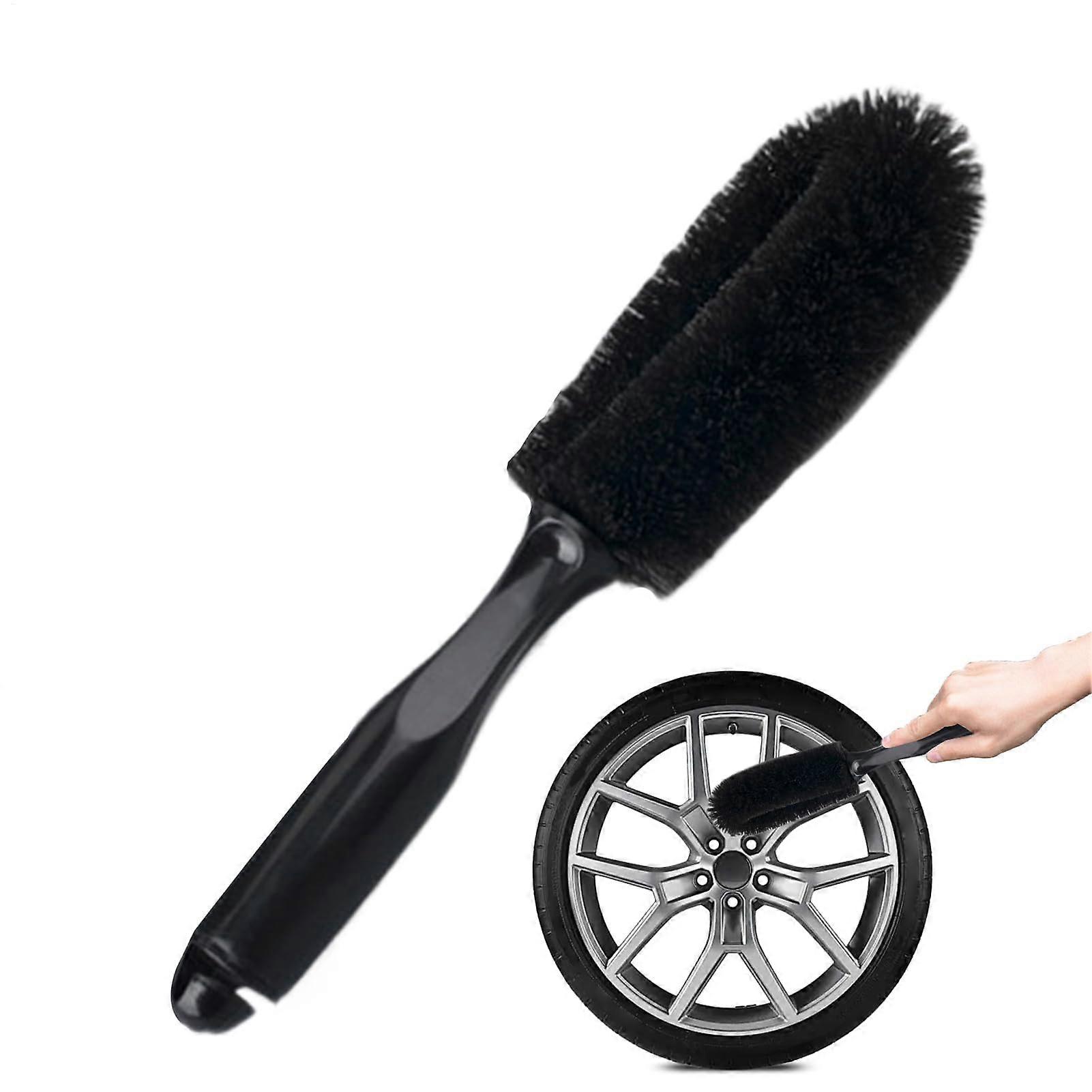 Wheel Rim Brush with Soft Bristles and Long Handle for Car Tire and Wheel Cleaning
