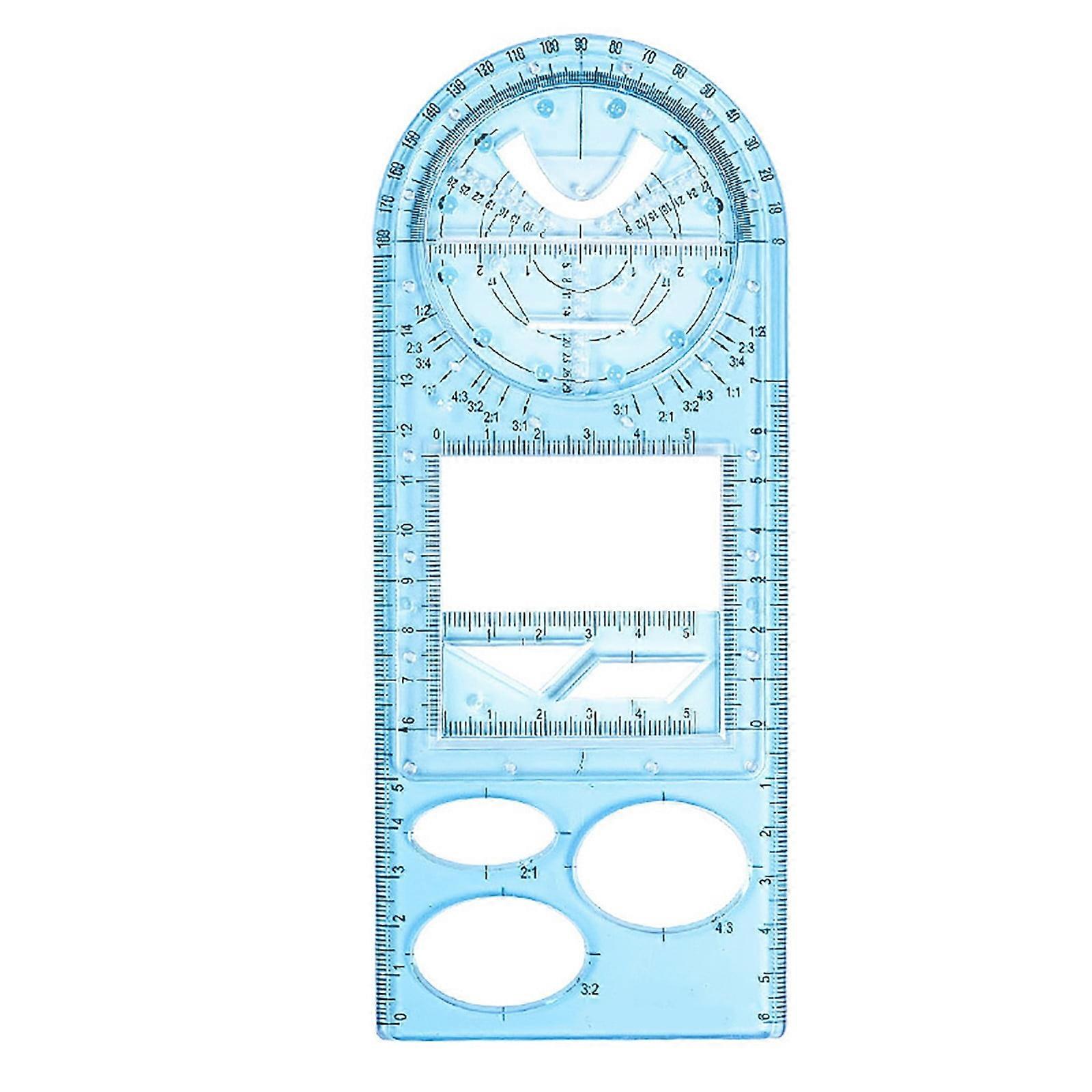 Kiplyki Multifunctional Student Math Ruler,Multifunctional Rotatable Active Math Ruler Drawing Template