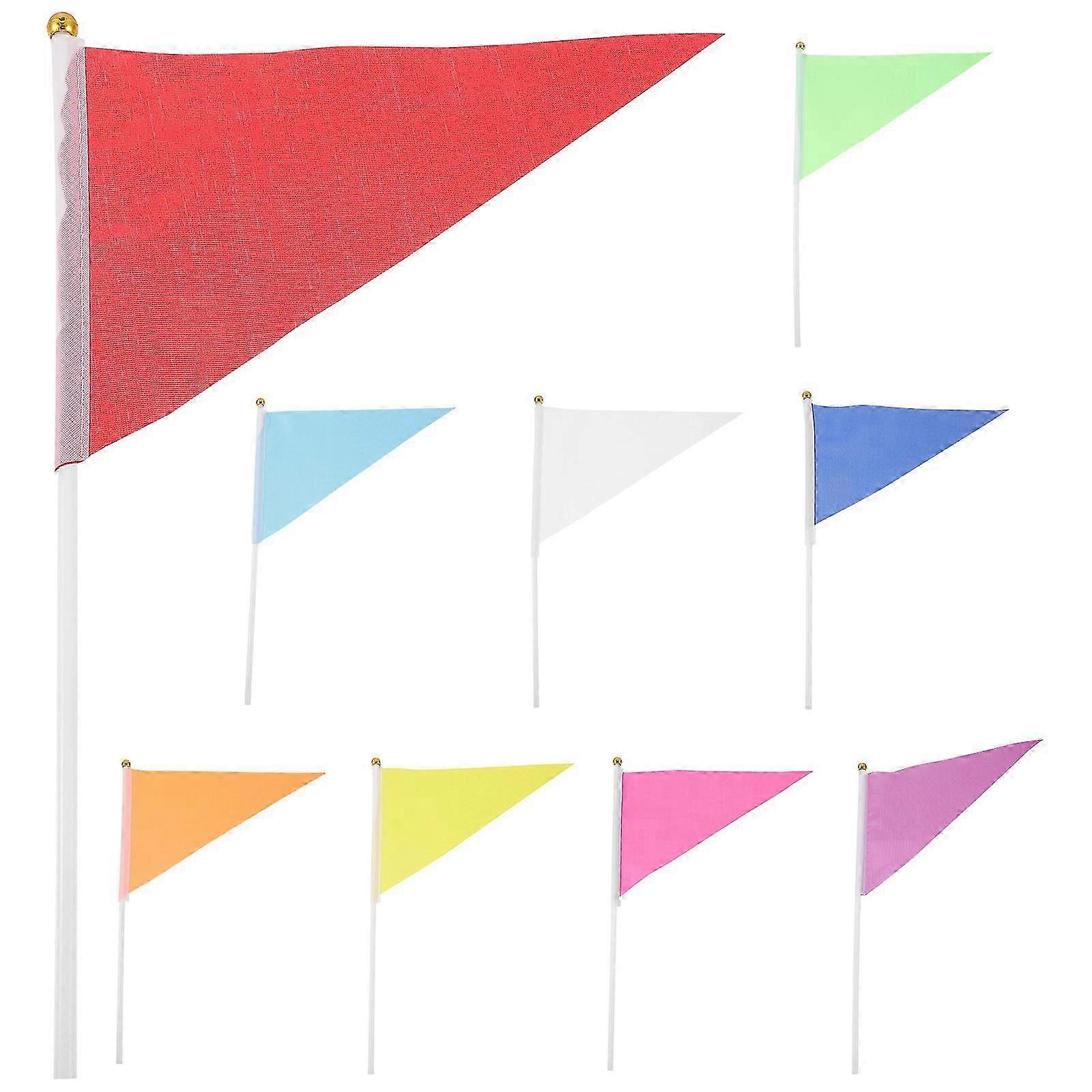 9pcs Small Handheld Flags Mini Shaking Flags Garden Small Flags Polyester Small Flags
