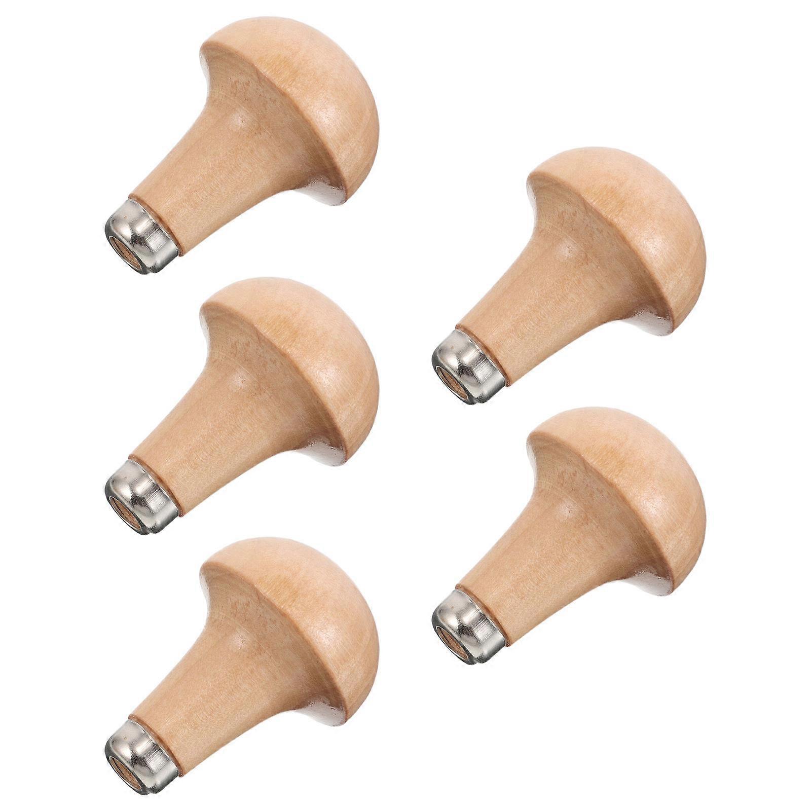 Ergonomic Wood File Handle Set for Engraving Tool 5Pcs Multi Color