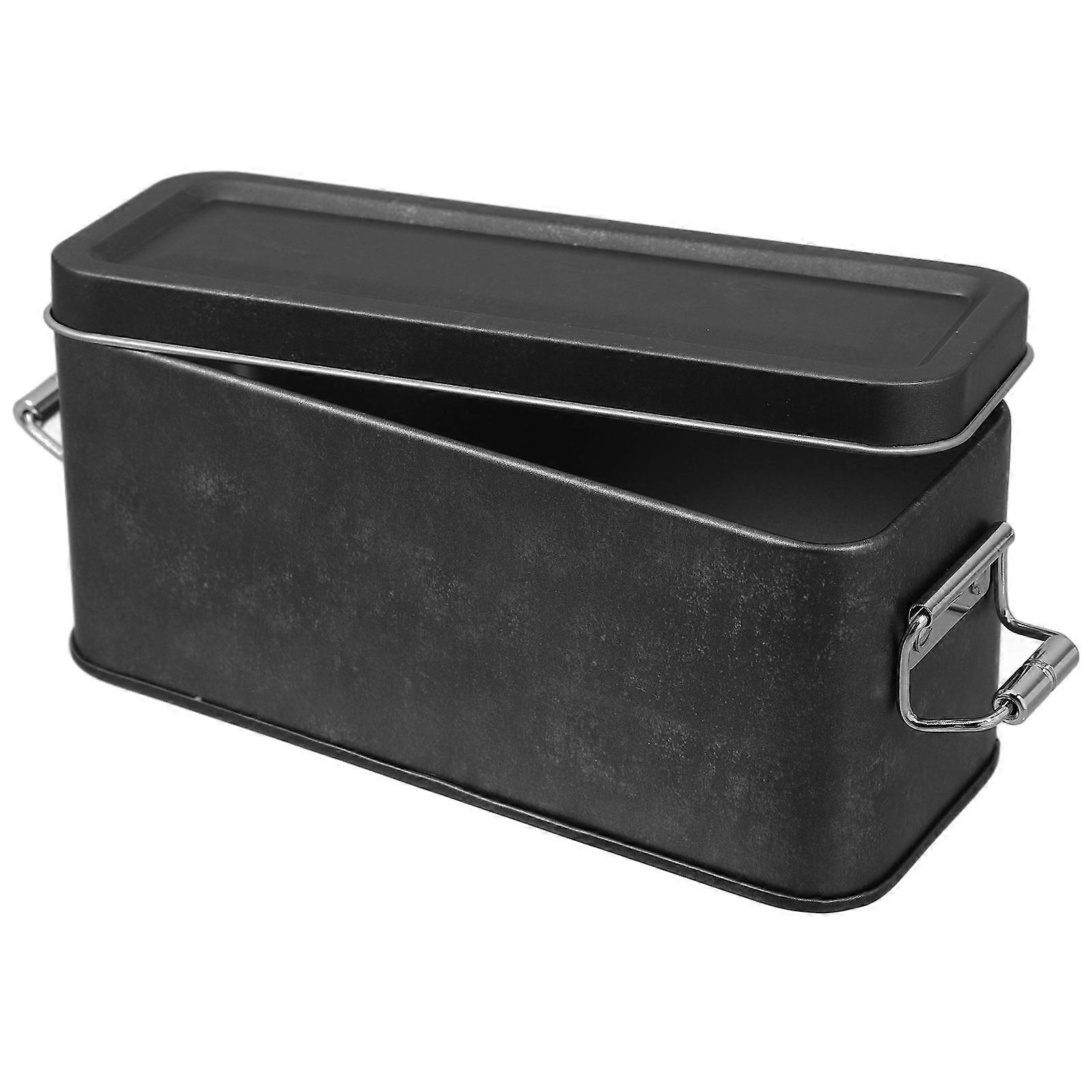 Black Iron Metal Box for Storage Use with Lid