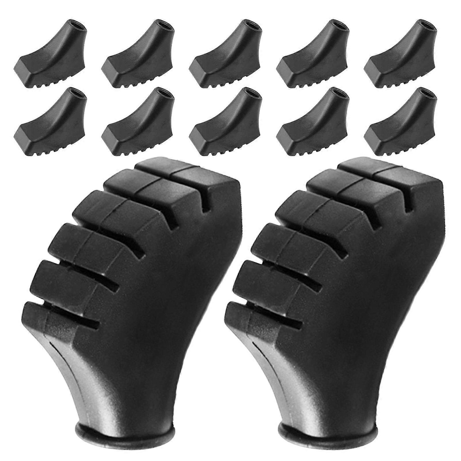 Trekking Cane Tips Rubber Replacement Protectors for Outdoor Use 12Pcs