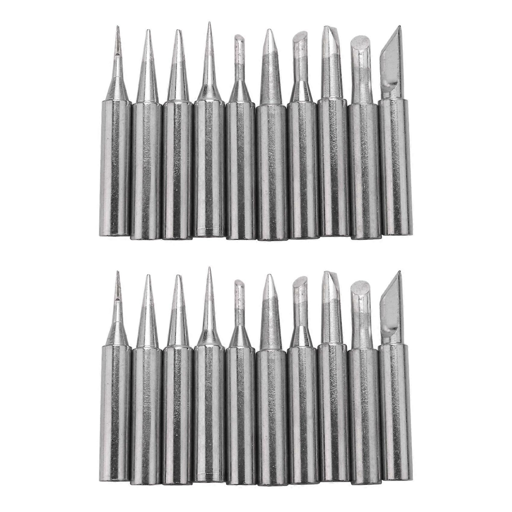 20 Tip Set Tips Soldering Tip Set for Soldering Iron 900-T-I/ BK/ 1.6D/ 2.4D/ 3.0D/ 2C/ 3C/ 4C 