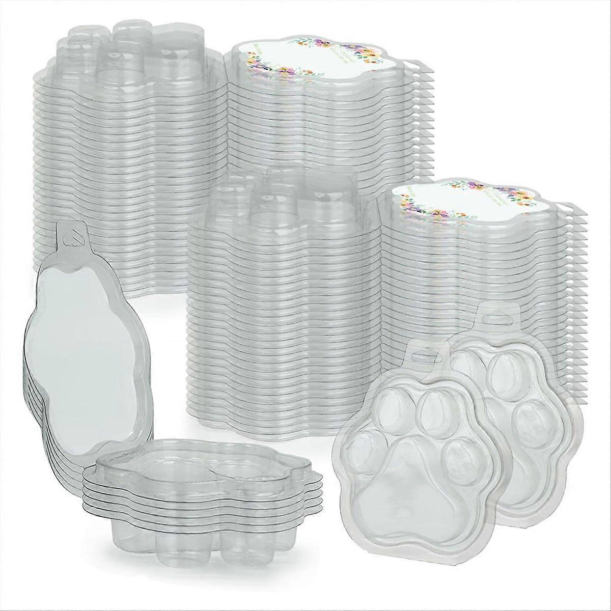 100 Pack Wax Melts, Cat'S Transparent Empty Plastic