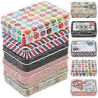 10pcs Small Tinplate Boxes Metal Packing Box Portable Storage Box Empty Boxes