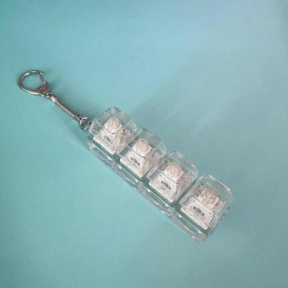 Relaxing DIY Keyboard Fidget Keychain Keys Button Keycap Clicker Toy Relief Stress with Light Pinch Toy Adult