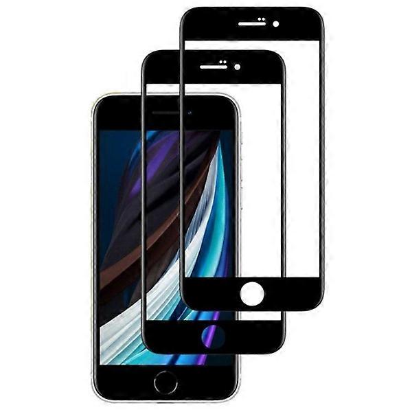 2-Pack compatible with iPhone 6/7/8/SE HD Screen Protector Tempered Glass Black black