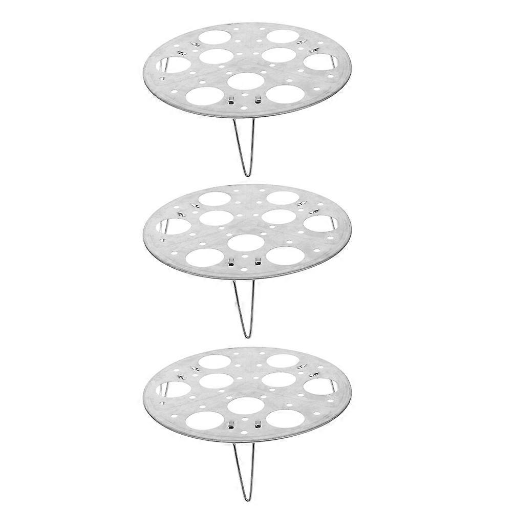 Silver Stainless Steel Egg Steaming Rack for Cooking Use 3Pcs Kitchen Steamer