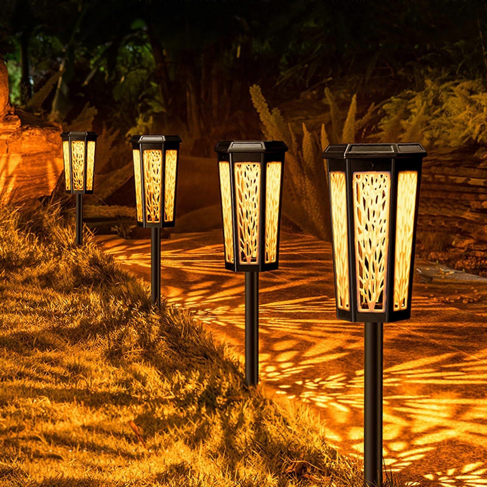 2PCS Solar Garden Lights Waterproof Color Changing Dusk to Dawn Pathway Lighting for Yard Patio
