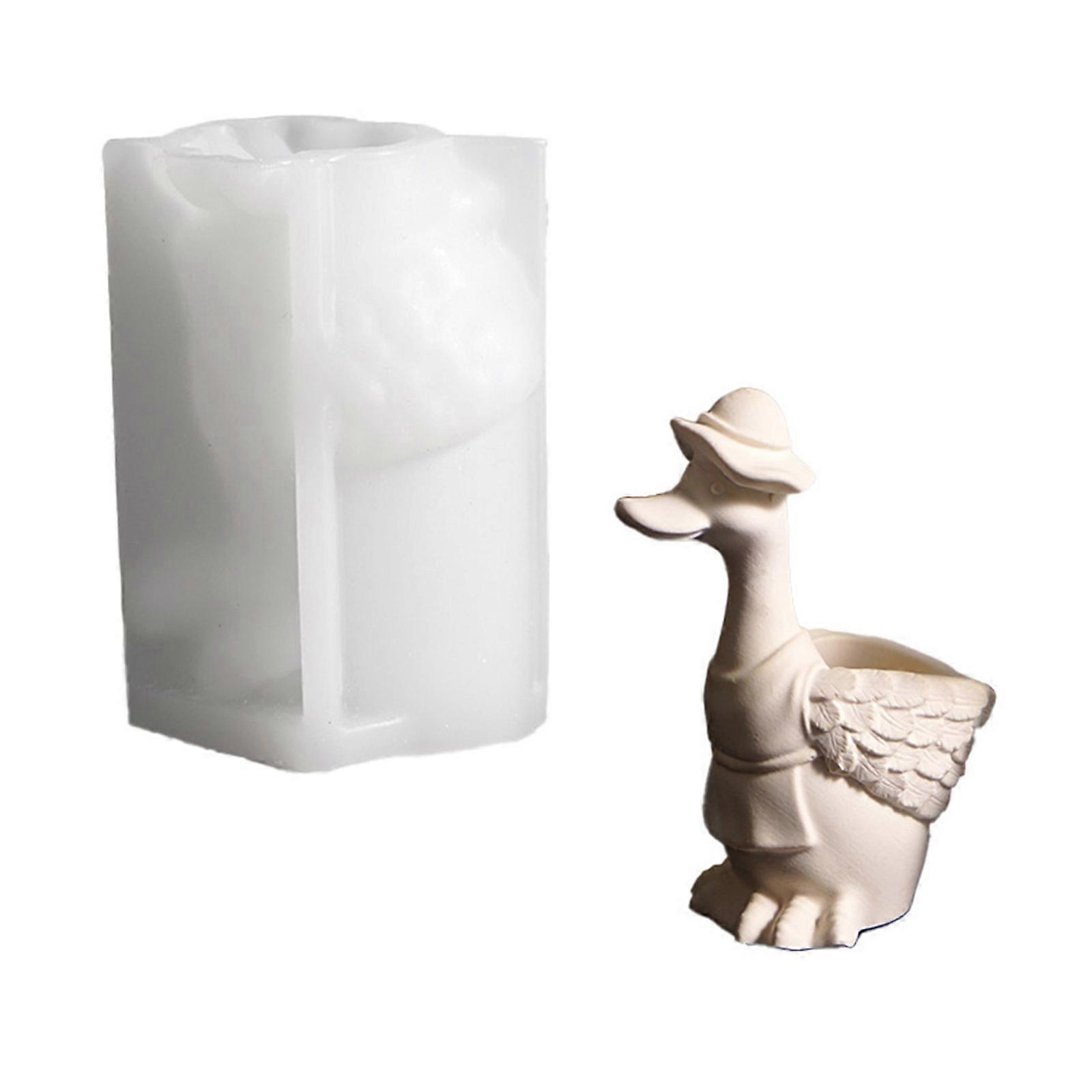 Duck Design Silicone Craft Mold for Creating Unique Flowerpots Small Planter Jewelry Storage Easy Releasing Feature Multicolor