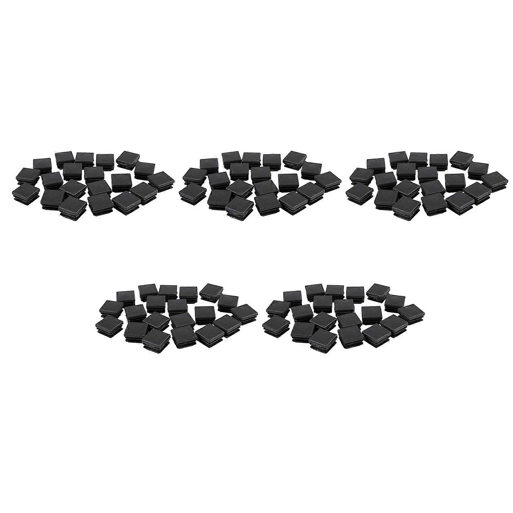 100 Pcs Plastic Square Blanking End Caps Tube Inserts 25mm x 25mm