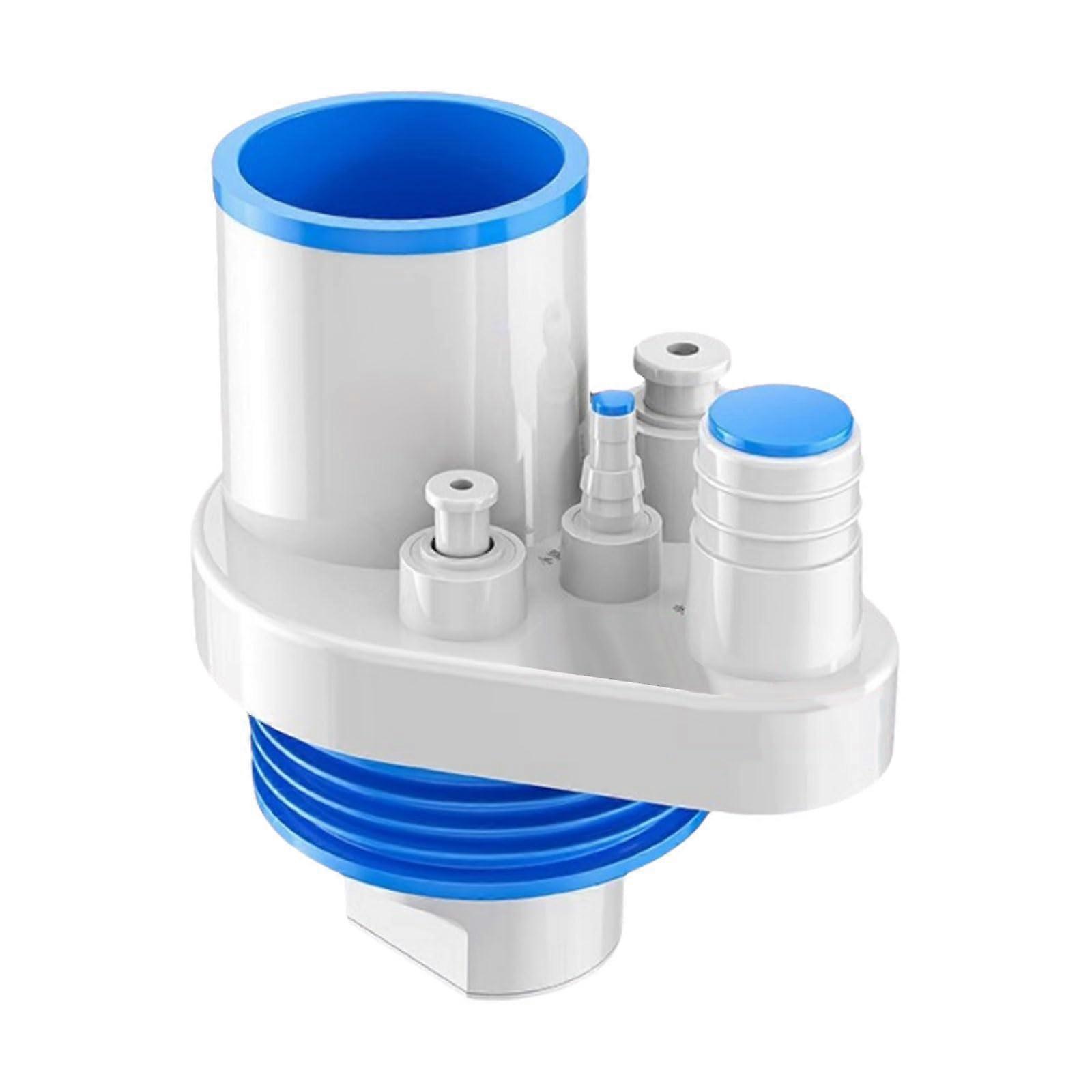 PVC Kitchen Sink Strainer with Odor Control Seal, Reusable Filter, Blue and White Design