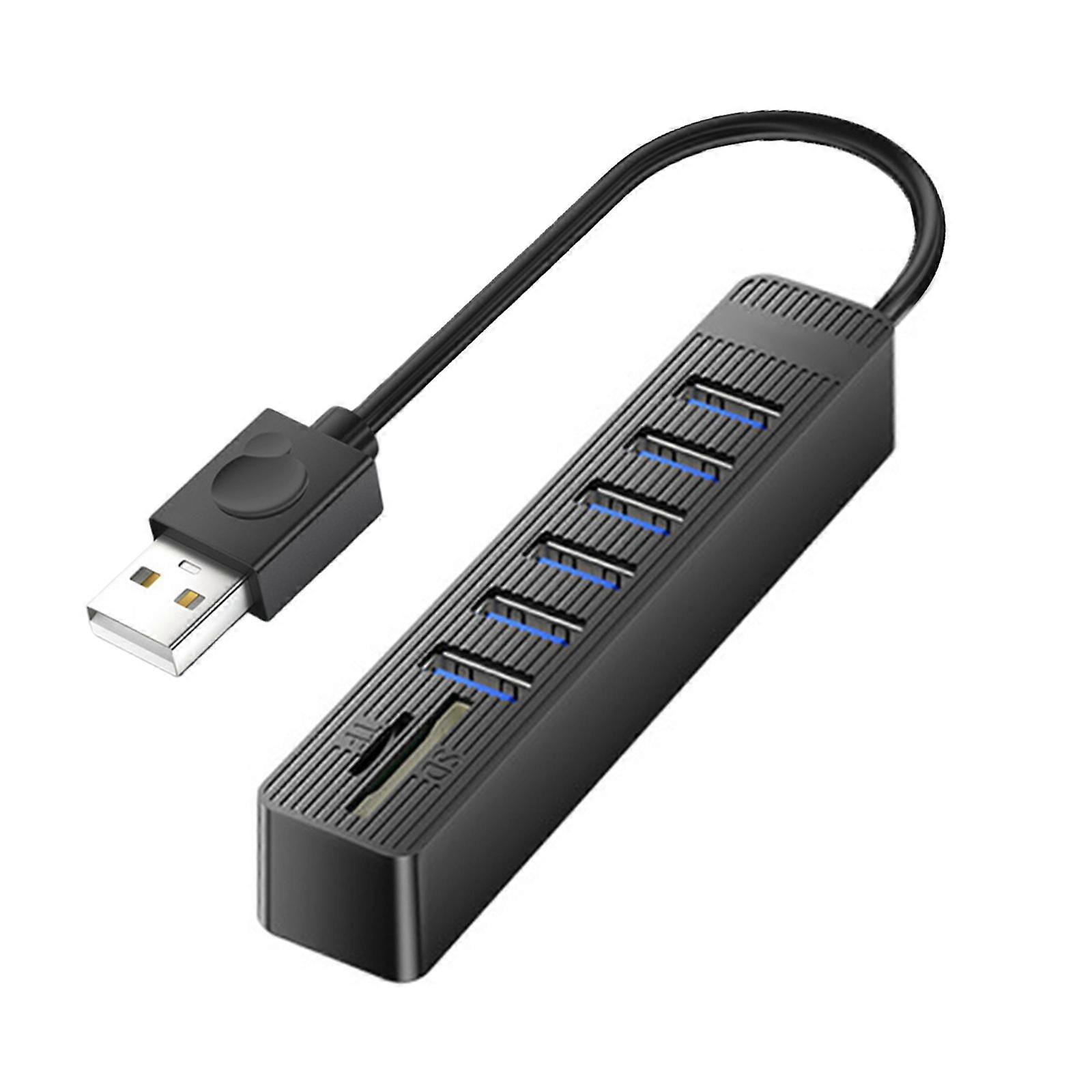 Efficient USB2.0 Hubs Expander Equipped with Card Reader Functionality for Quick Media Access 480Mbps Speed Universal Compatibility Multicolor