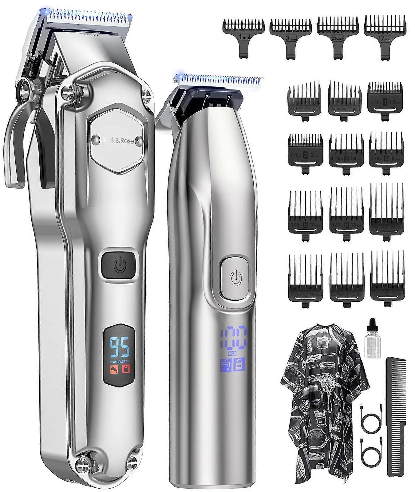 Cordless Hair Clippers for Men with Dual Function Design, Low Noise Motor, Long Battery Life, Silvery