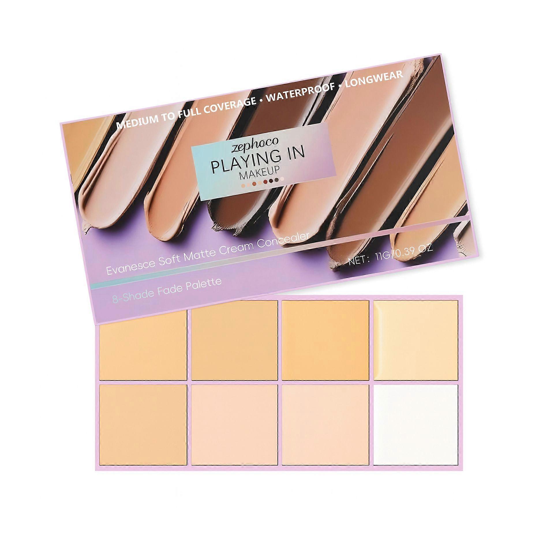 Color Correcting Concealer Palette, Soft Matte Cream Concealer Palette, Conceal Blender Palette, 8-Shade Fade Palette, Medium to Full Coverage, Waterp
