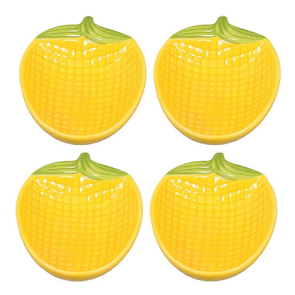 Ceramic Corn Shaped Dip Bowl for Kitchen Use 4Pcs Small Decorative Bowls