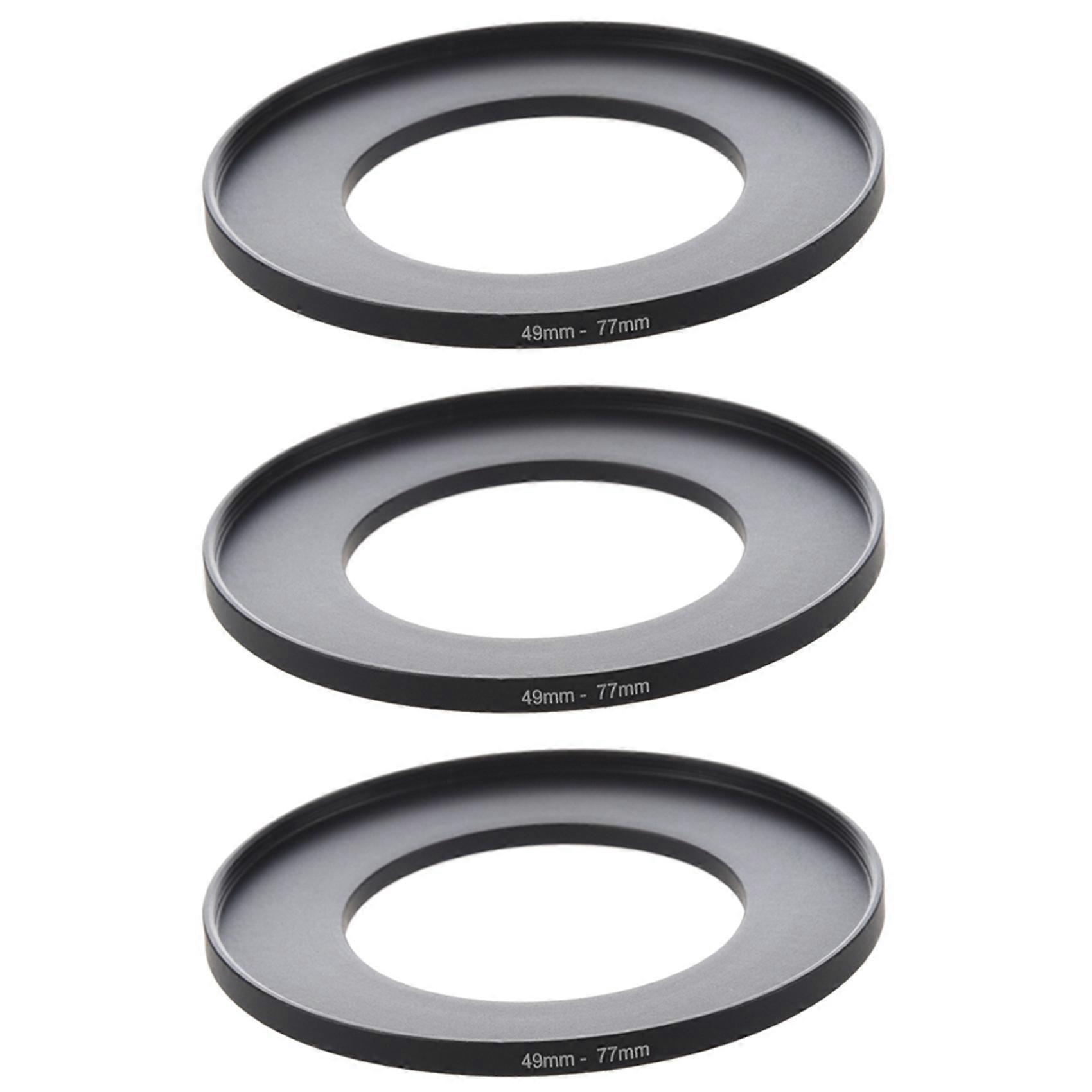 3X Camera Lens Filter Step Up Ring 49mm-77mm Adapter Black
