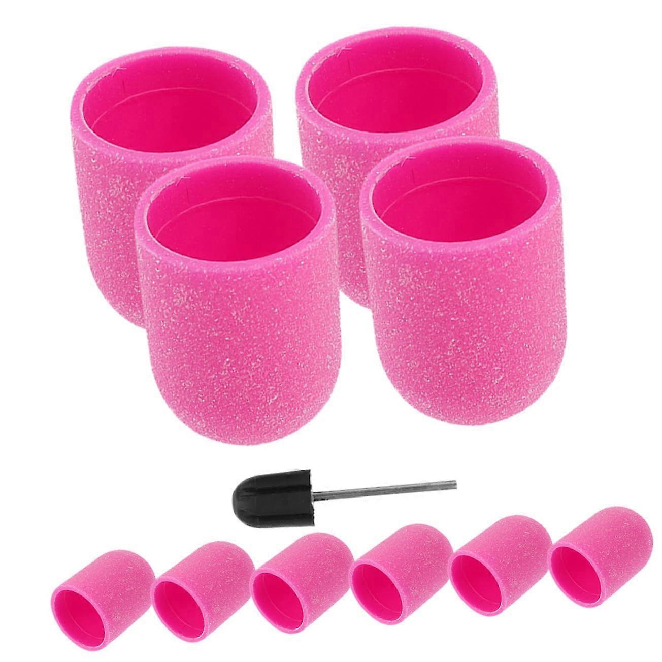 Nail Sanding Caps and Drill Bits Kit for Precise Nail Shaping Manicure Grinding Head Durable