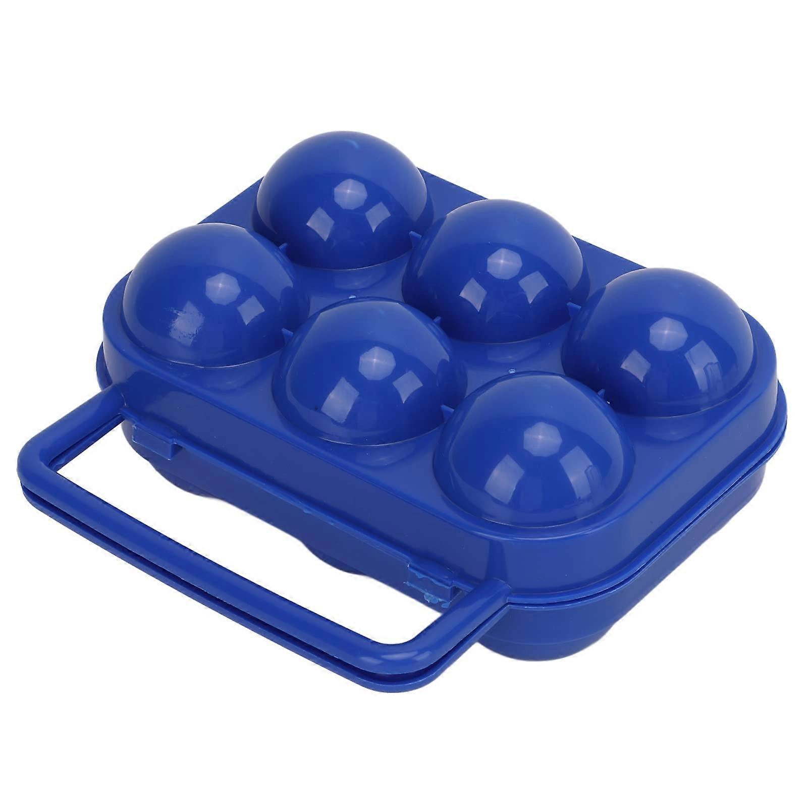 Egg Storage Container 6 Pack Unbreakable ABS Travel Egg Holder with Secure Locking Lid Blue