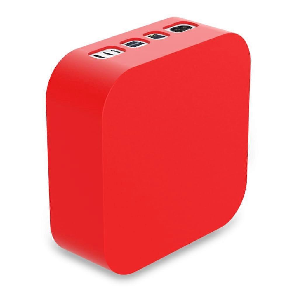 Silicone Case Protective Cover with Precise Cutouts Scratch and Dust Proof Red for Mac mini M4