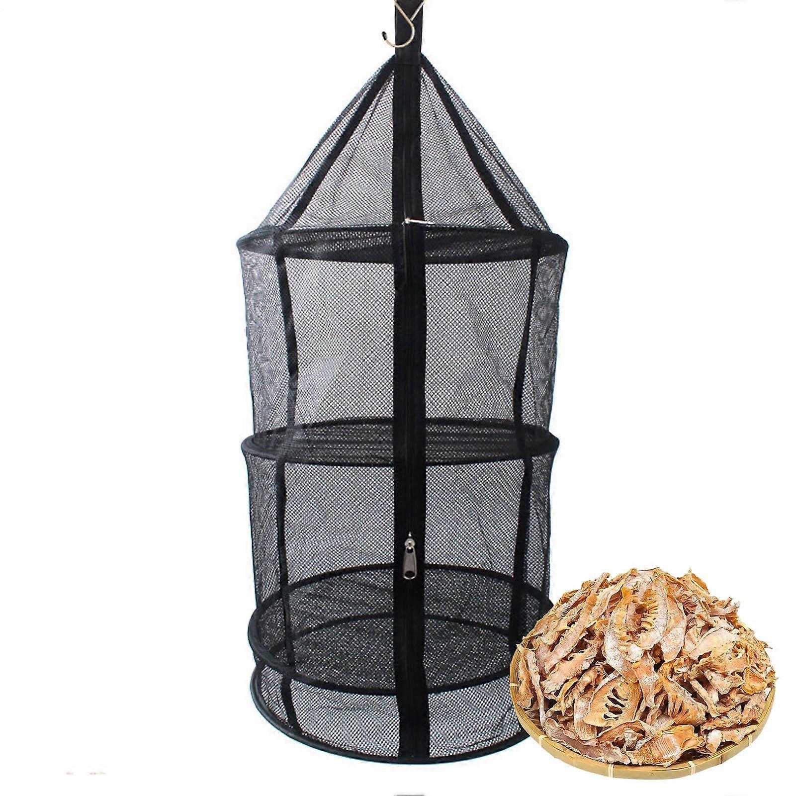 Plant Drying Rack with Zipper, Foldable Mesh Laundry Drying Net for Indoor Outdoor Use