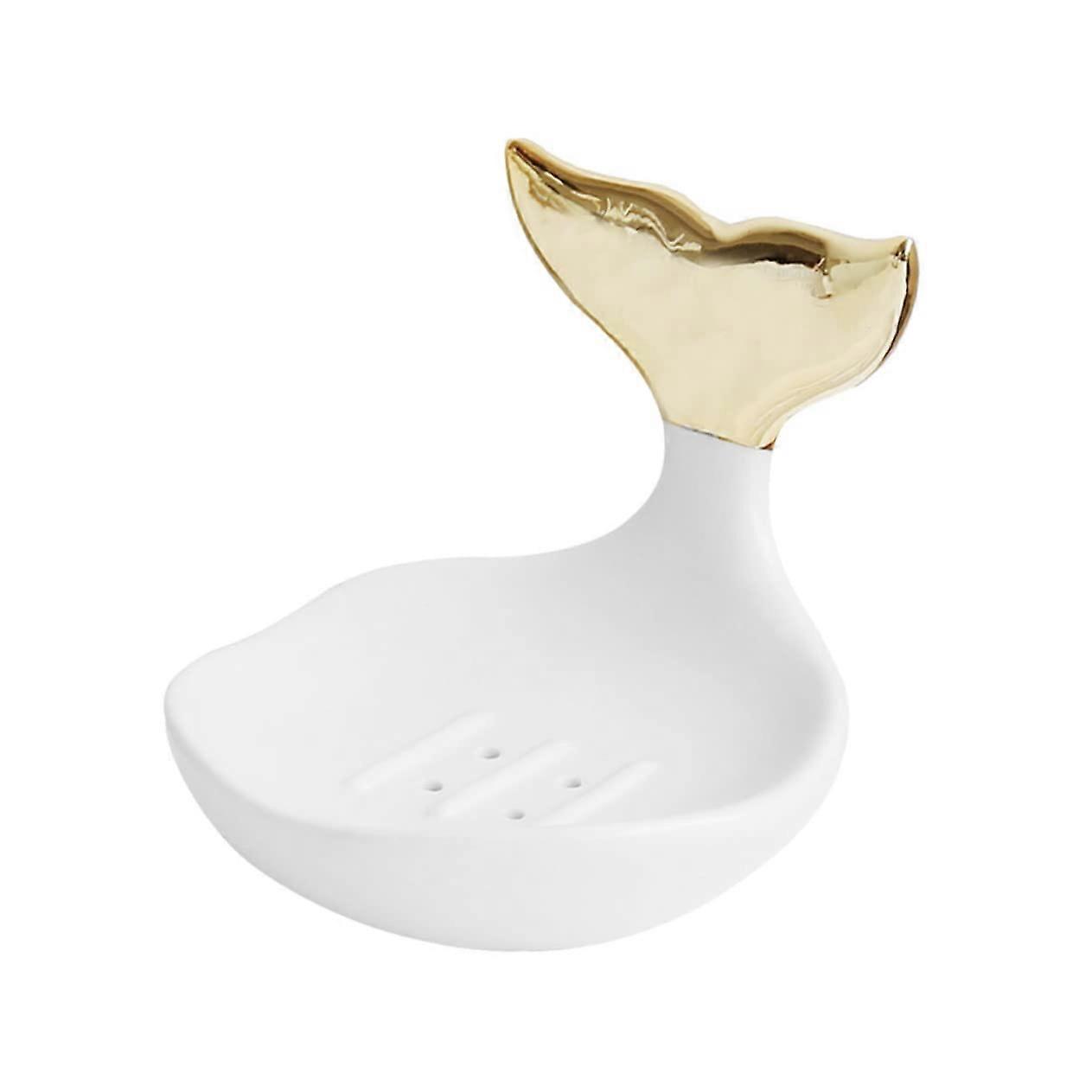 Ceramic Soap Dish with Drainage  Modern Bathroom Soap Holder Tray, Space Saving Decorative Organizer