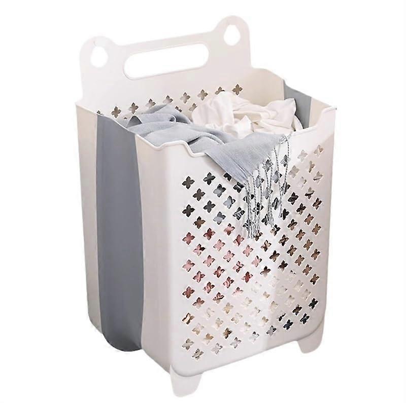 Large Foldable Laundry Basket Hamper with SpaceSaving Design for Dirty Clothes Storage White