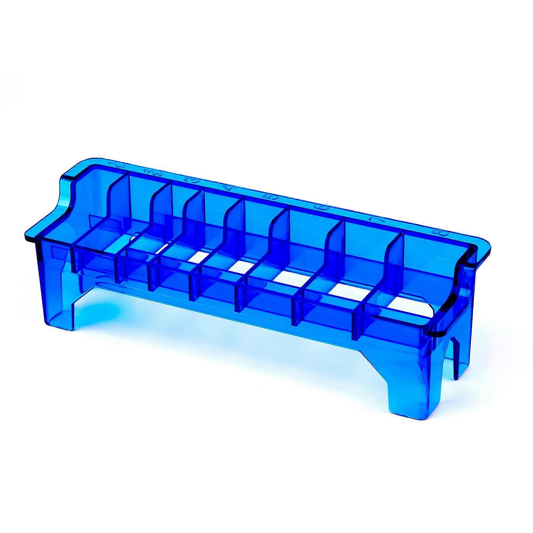 Clipper Guard Organizer Storage Box 8 Slots Blue Durable Hair Clipper Guide Comb Holder