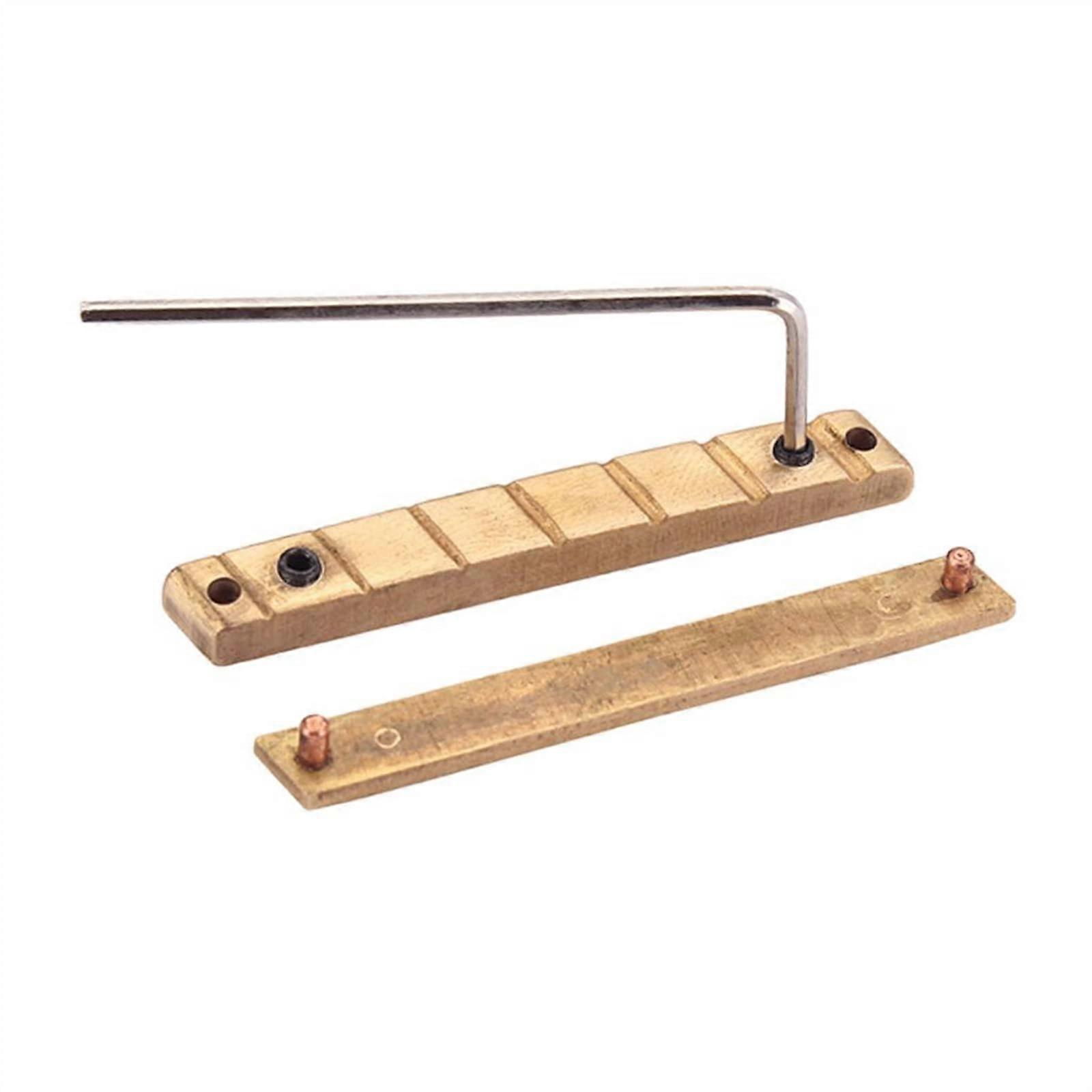 7 String Guitar Brass Nut 50mm Replacement Bridge Nut with Wrench for Enhanced Tone Clarity