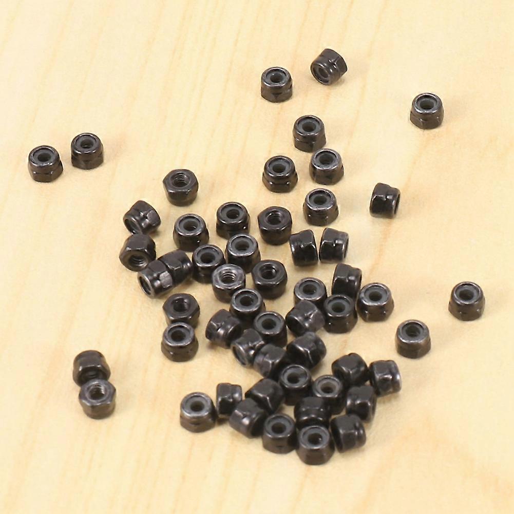 M2 Zinc Plated Nylock Nylon Insert Hex Lock Nuts Black 150Pcs
