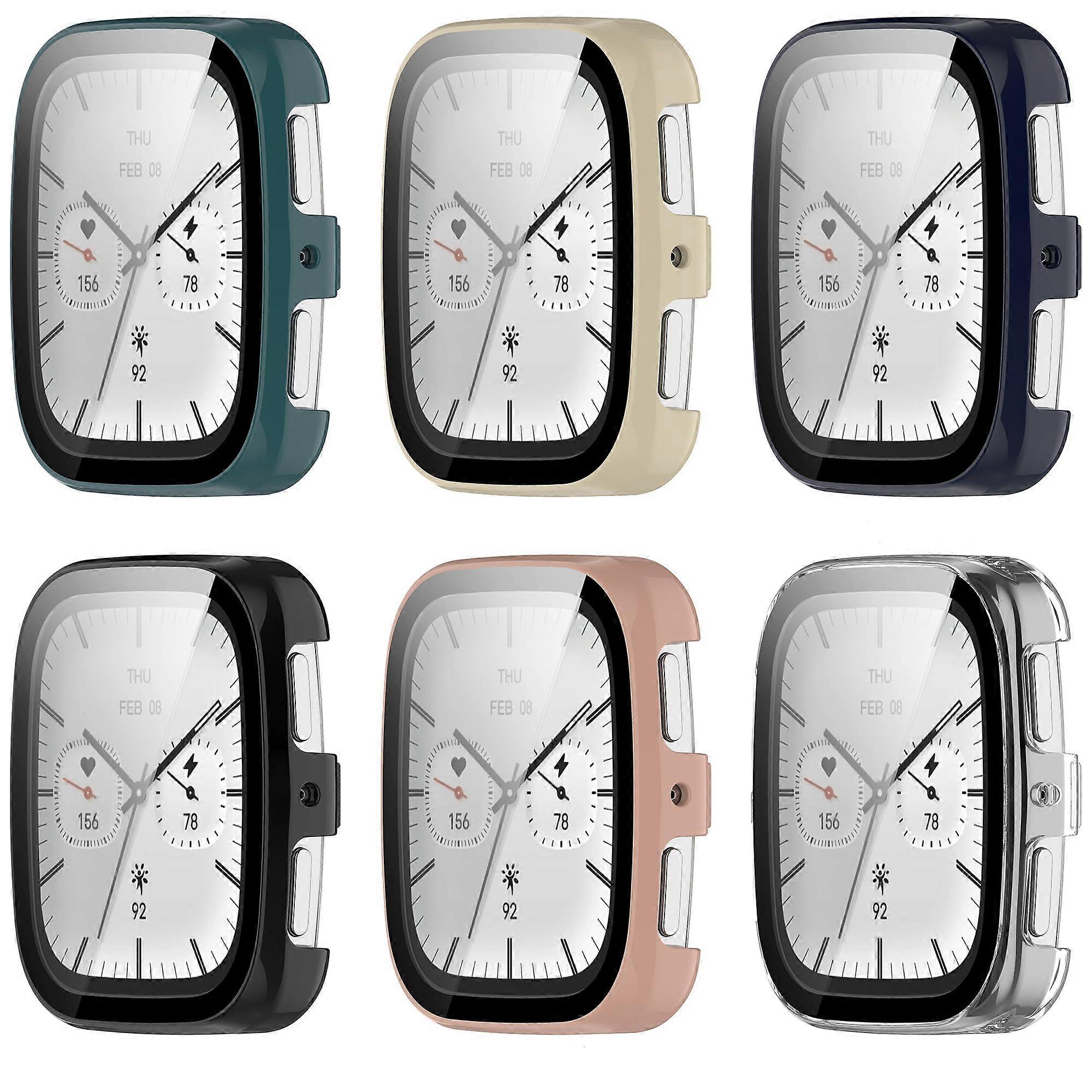 Screen Protector Case with HD Tempered Glass, 3D Full Coverage Metal Frame for Amazfit Active 2